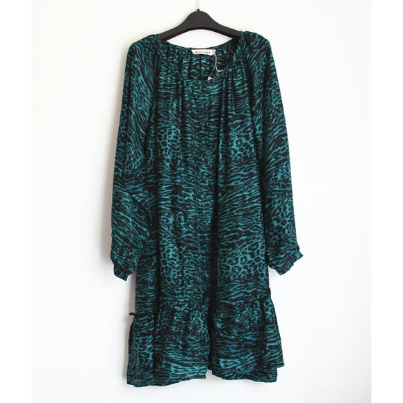 NEW Johnny Was Friday Silk Dress by Calme, Leopard Print, Sz XS - Picture 1 of 8